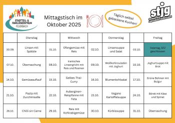 Die aktuelle Speisekarte für den laufenenden Monat